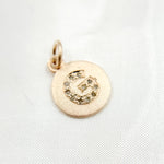 Load image into Gallery viewer, DC067. Diamond Sterling Silver Letter &quot;G&quot; Round Charm
