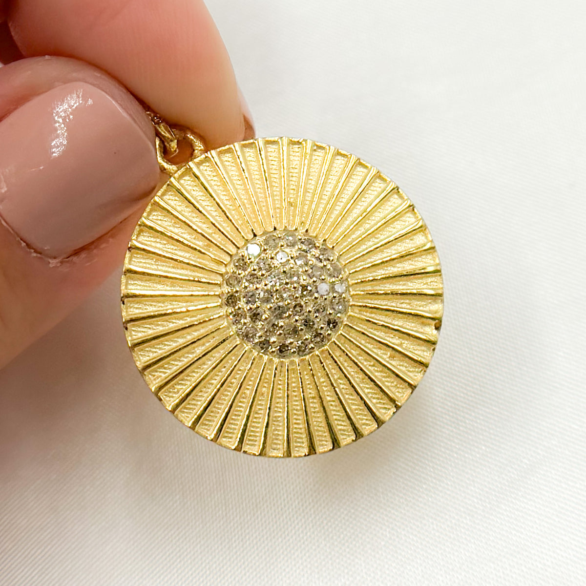Shop Now Diamond Sterling Silver Round Pendant