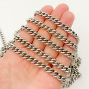 Oxidized Silver Curb Chain