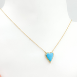 Load image into Gallery viewer, 14k Solid Gold Diamond and Turquoise Heart Necklace. CN96244TQ
