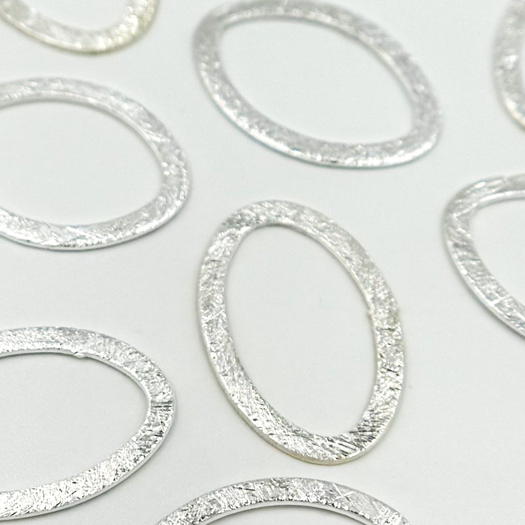 SSBS11. White Sterling Silver Brushed Marquis Connector