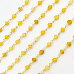 Load image into Gallery viewer, OPA17. Gold Plated Sterling Silver Yellow Opal Wire Chain
