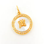 Load image into Gallery viewer, Shop Now 14K Gold Round Butterfly Pendants