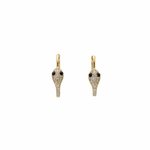 Load image into Gallery viewer, HP404198. 14k Solid Gold Diamond and Gemstone Snake Hoop Earrings