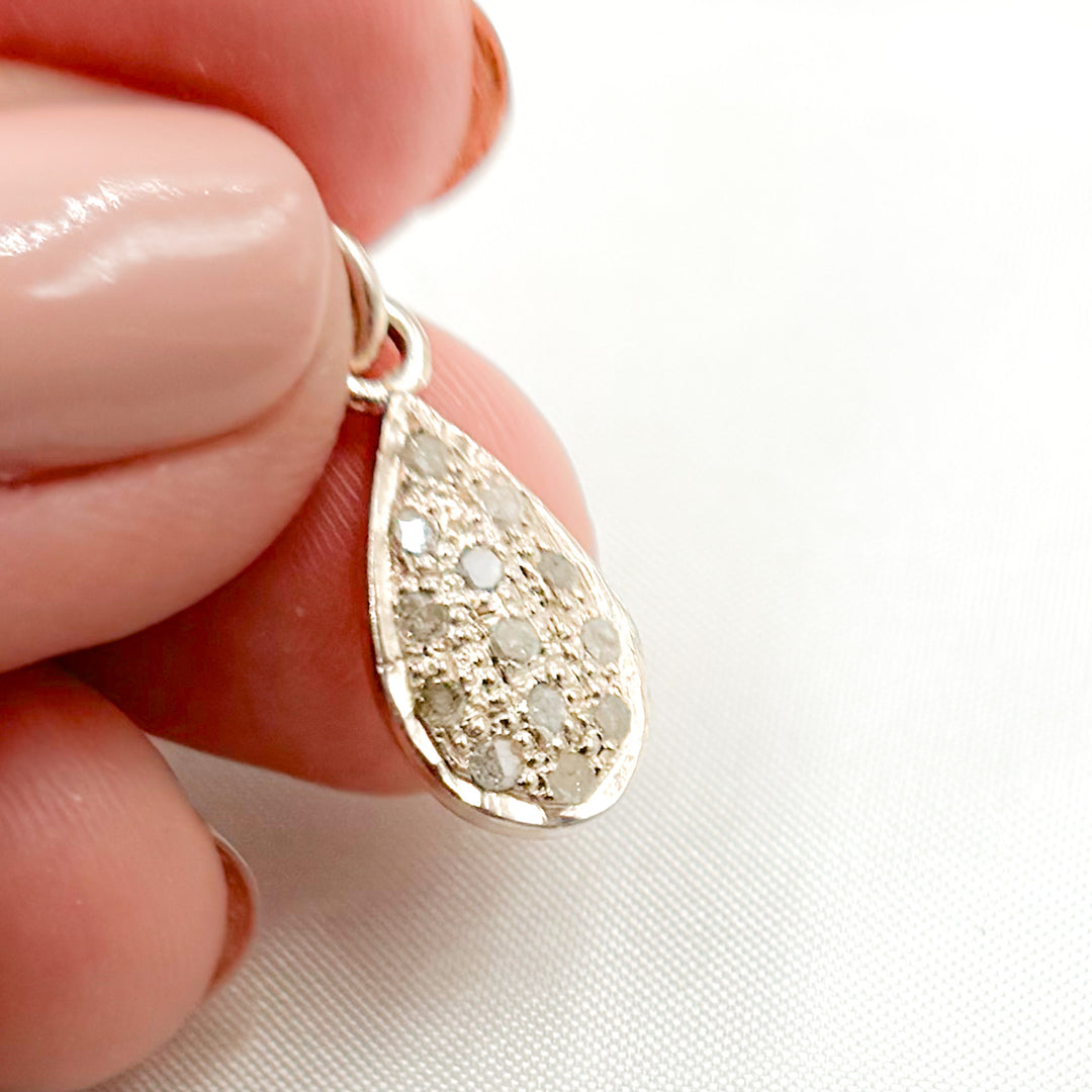 DC2009. Diamond Sterling Silver Drop Charm