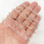 Load image into Gallery viewer, V32SS. Sterling Silver Smooth &amp; Diamond Cut Paperclip Chain
