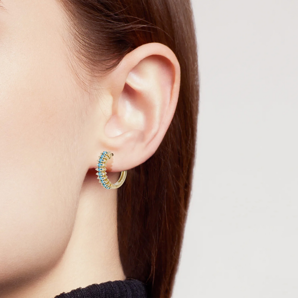 Buy 14k Solid Gold Diamond and Gemstones Dangle Earrings