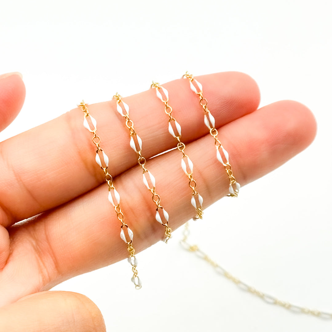 70/1003FGF. 14k Gold Filled Enamel Flat Marina Chain