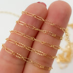 Load image into Gallery viewer, 161TDGF. 14k Gold Filled Smooth Long and Short Dapped Link Chain