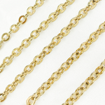 Load image into Gallery viewer, V66GP. Gold Plated Sterling Silver Hollow Oval Link Chain
