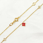 Load image into Gallery viewer, 14K Solid Gold Diamond and Gemstone Flower Necklace. NT403413RU
