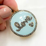 Load image into Gallery viewer, DP540A. Diamond Sterling Silver Round Love Enamel Pendant
