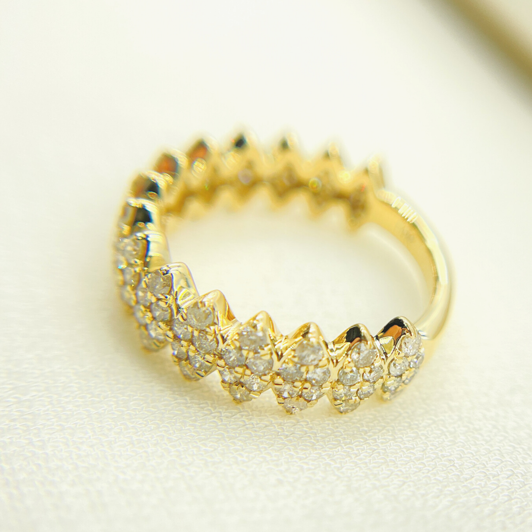 14K Solid Gold Diamond Band Ring. RFL17458