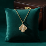Load image into Gallery viewer, PFE33137. 14K Solid Gold Clover Diamond Necklace