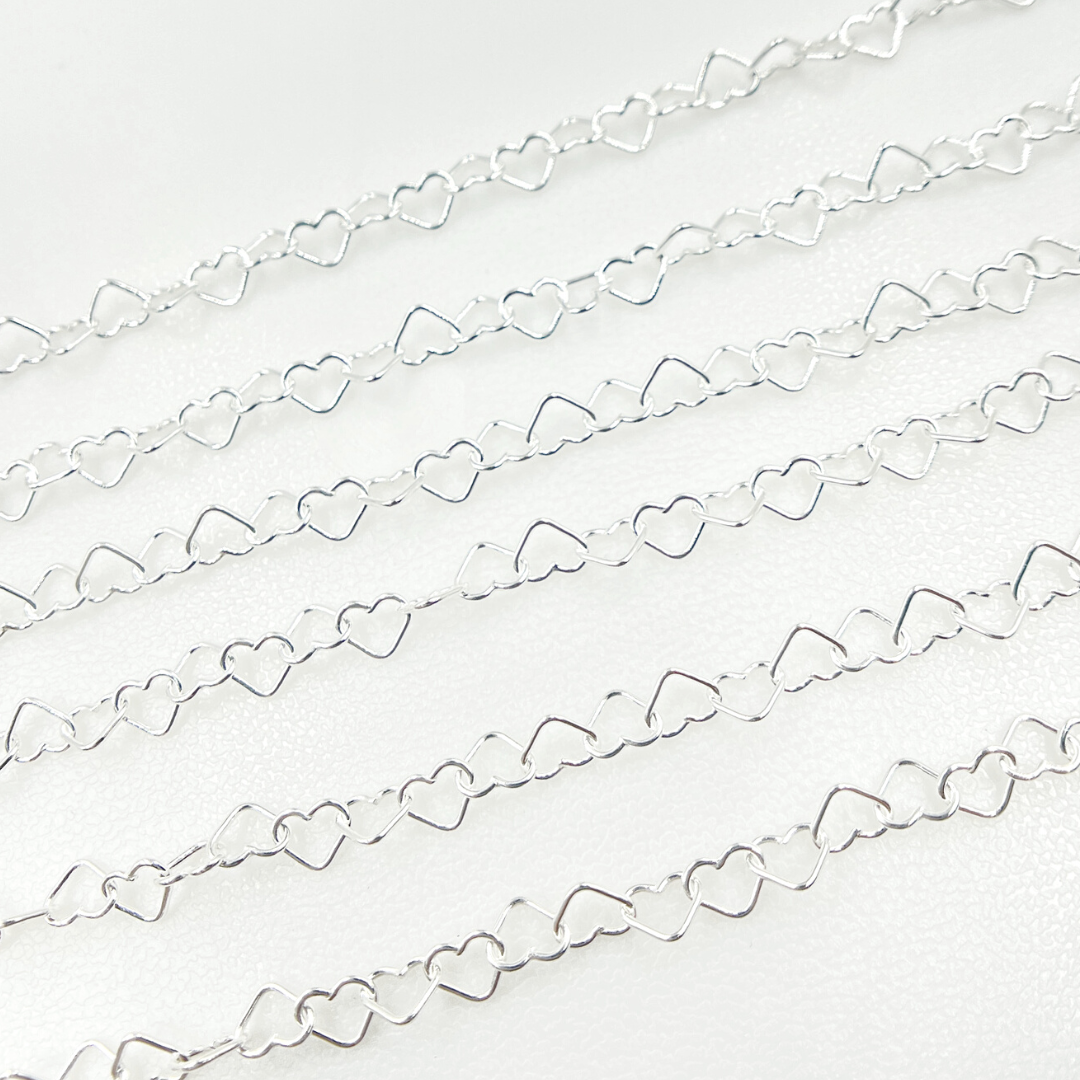 925 Sterling Silver Heart Link Chain. Y113SS