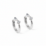 Load image into Gallery viewer, EHB56863. 14k Solid Yellow Gold Diamond Huggie Hoop Earrings
