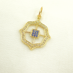 Load image into Gallery viewer, 14K Solid Gold Diamond Charm. Available in (Ruby &amp; Blue Sapphire). GDP273
