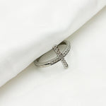 Load image into Gallery viewer, DR03. Diamond Black Rhodium Sterling Silver Cross Ring
