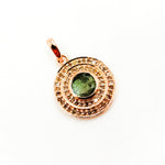 Load image into Gallery viewer, DP029. Diamond Sterling Silver Round Pendant with Gemstone
