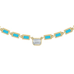 Load image into Gallery viewer, NFF70760. 14K Solid Gold Diamond Rectangle Necklace