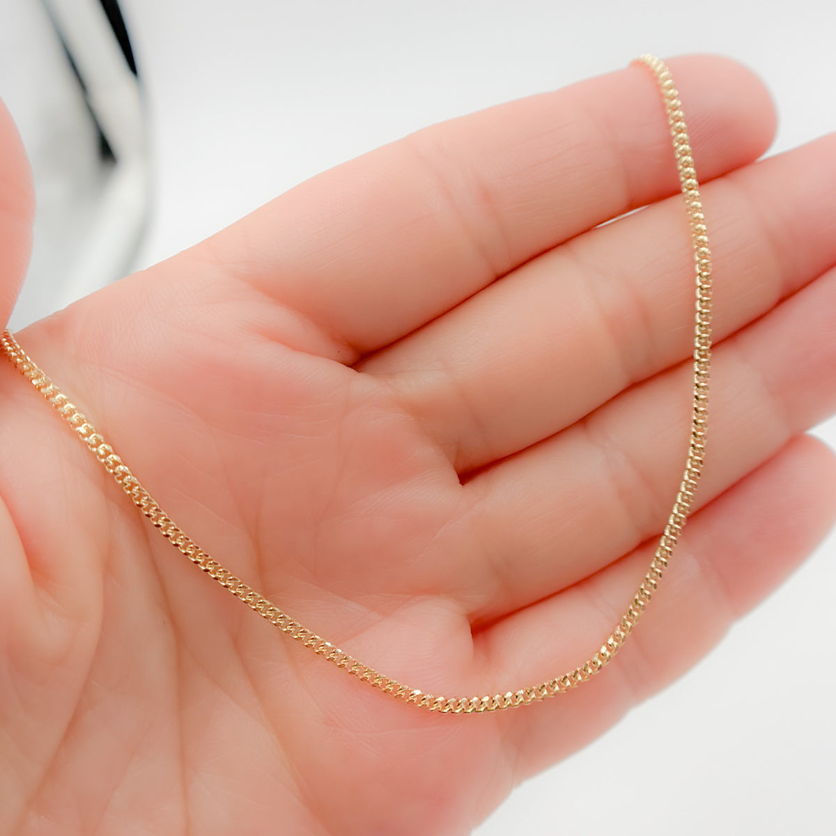 SHop Now Solid Gold Flat Curb Chain