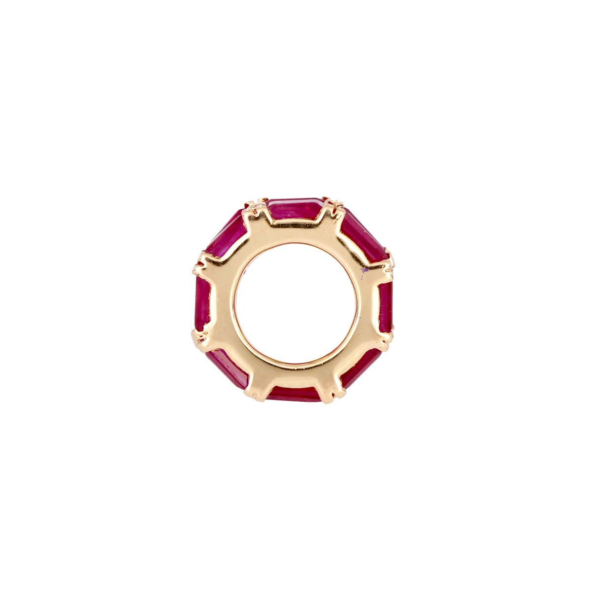 14K Solid Gold Baguette Shape Natural Gemstone Sliders