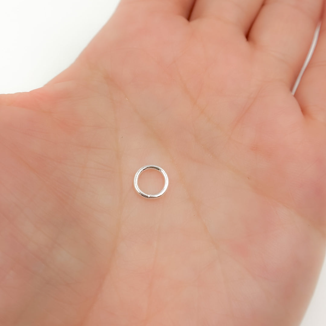 5004524C. 7MM 18Gauge White Sterling Silver Close Jump Ring