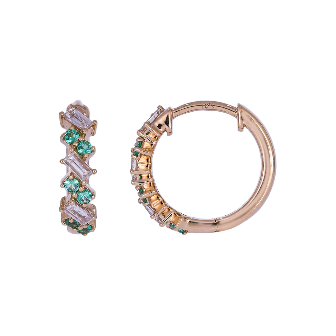 EHF57672. 18K Solid Gold Diamond & Gemstone Earrings