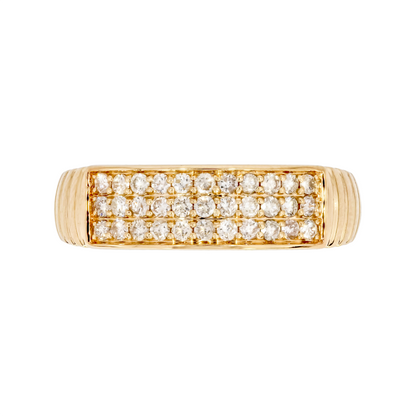 14K Solid Gold Diamond Cluster Band Ring