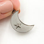 Load image into Gallery viewer, DP733. Diamond Sterling Silver Moon Pendant
