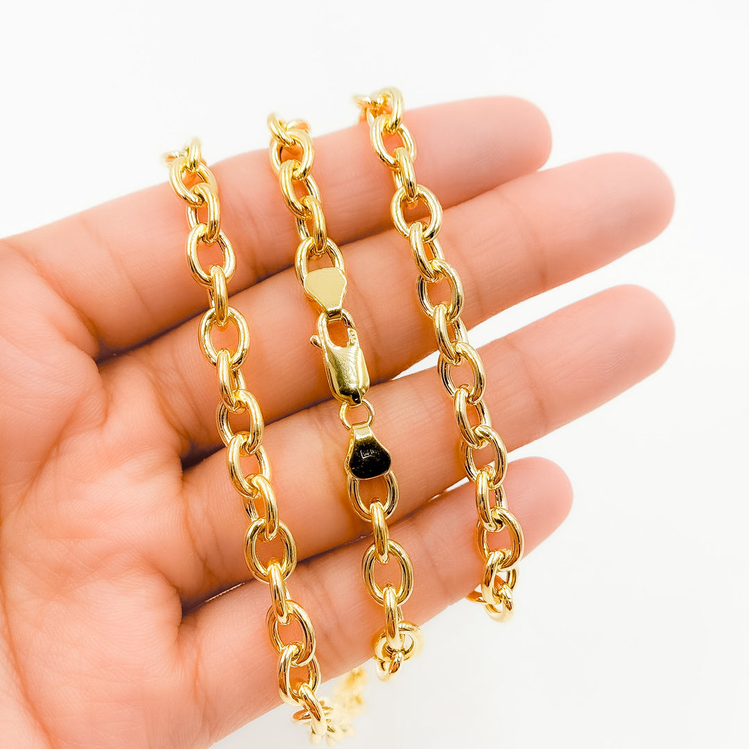 150HVI2644000. 14K Solid Gold Cable Hollow Link Chain