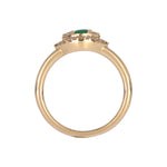 Load image into Gallery viewer, RFB17775EM. 14k Solid Gold Diamond and Emerald Eye Ring