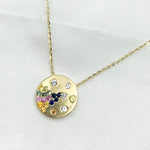 Load image into Gallery viewer, 14K Solid Gold Diamond and Multi Sapphire Necklace. NT405722
