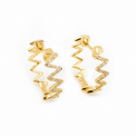 Load image into Gallery viewer, EHC57444. 14k Solid White Gold Fancy Hoops