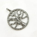 Load image into Gallery viewer, DP092. Diamond Silver Round Tree and Snake Pendant with Blue Sapphire
