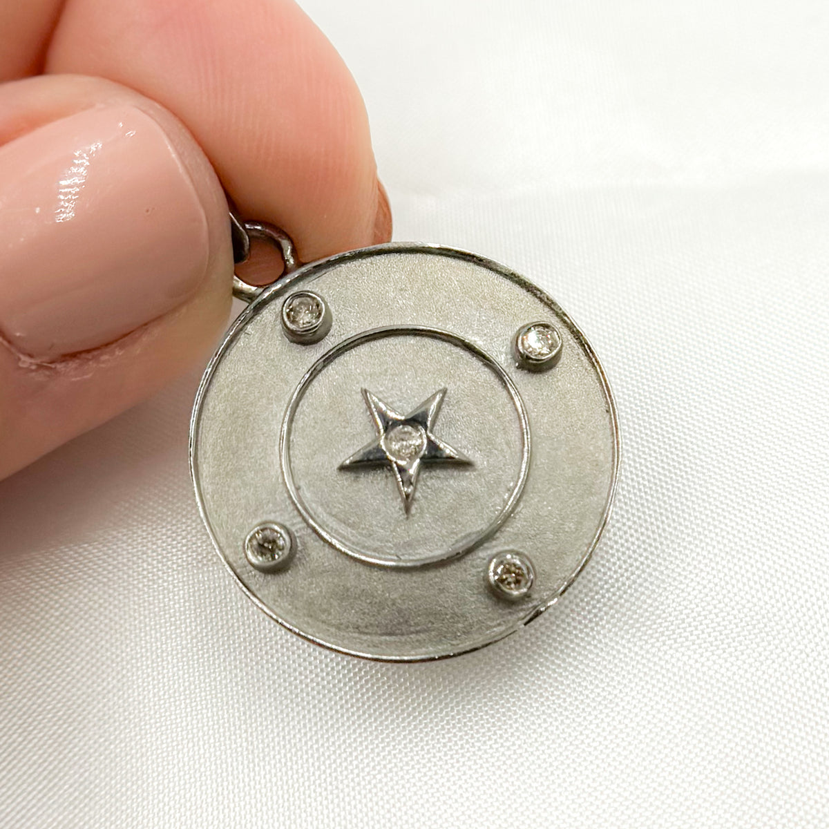 Shop Now Sterling Silver Round Star Pendant