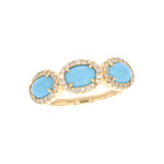 Load image into Gallery viewer, CR97069TQ6X4. 14k Solid Gold Diamond and Turquoise Ring