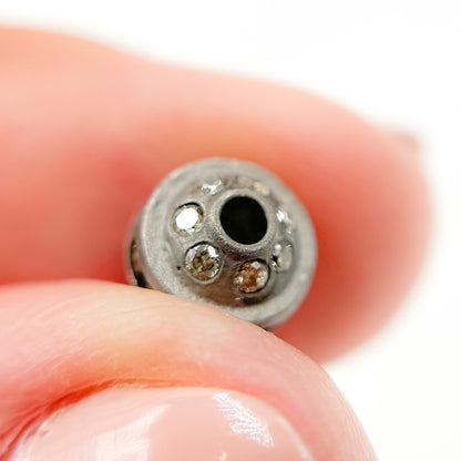 DC1102. Diamond Sterling Silver Round Bead