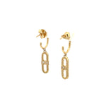 Load image into Gallery viewer, 14K Solid Gold and Diamonds Link Earrings. EFE52048
