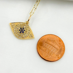 Load image into Gallery viewer, 14K Gold Evil Eye Shape Charm with Diamonds and Gemstones. GDP55
