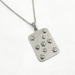 Load image into Gallery viewer, DP402. Diamond &amp; Sterling Silver Rectangle Pendant with Hearts and Stars
