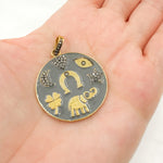 Load image into Gallery viewer, DP602A. Diamond Sterling Silver Lucky Symbols Enamel Pendant
