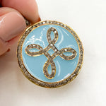 Load image into Gallery viewer, DP569A. Diamond Sterling Silver Round Enamel Pendant
