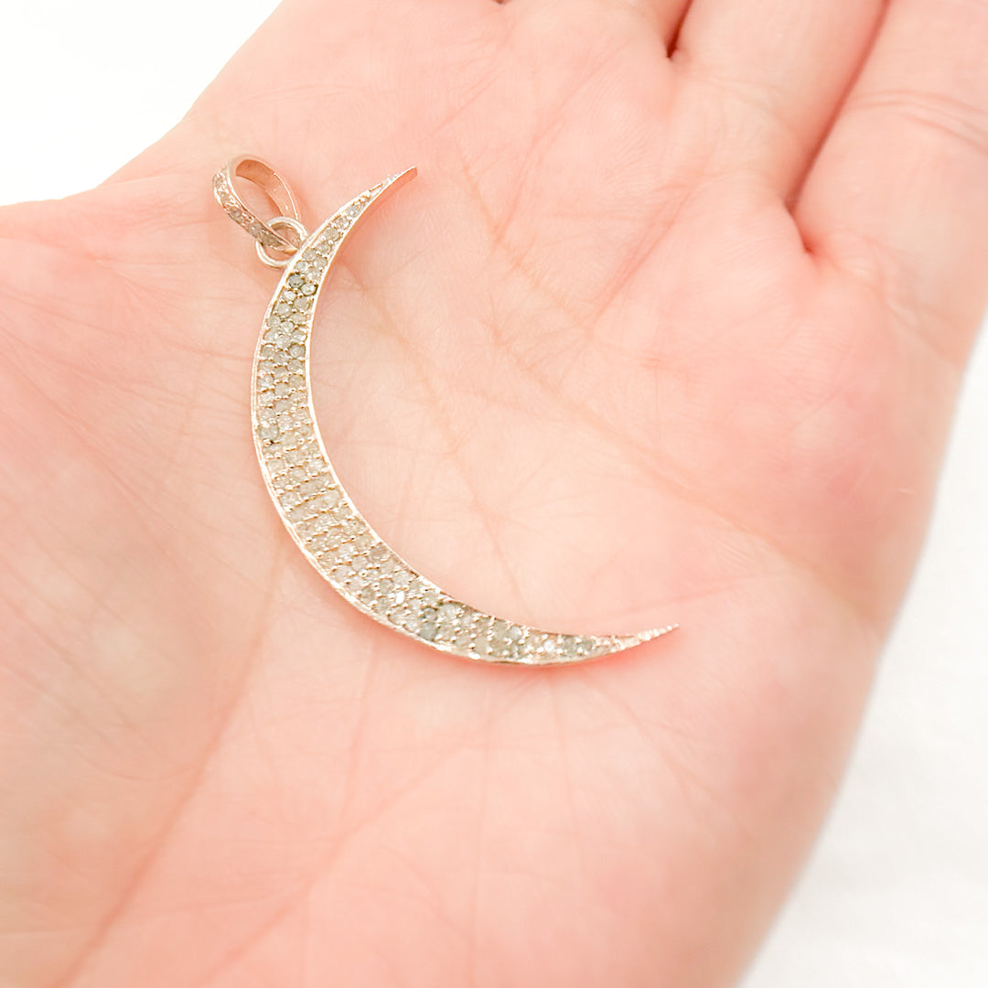 DP495. Diamond Sterling Silver Moon Pendant