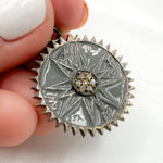 Load image into Gallery viewer, DP600A. Diamond Sterling Silver Round Compass Enamel Pendant
