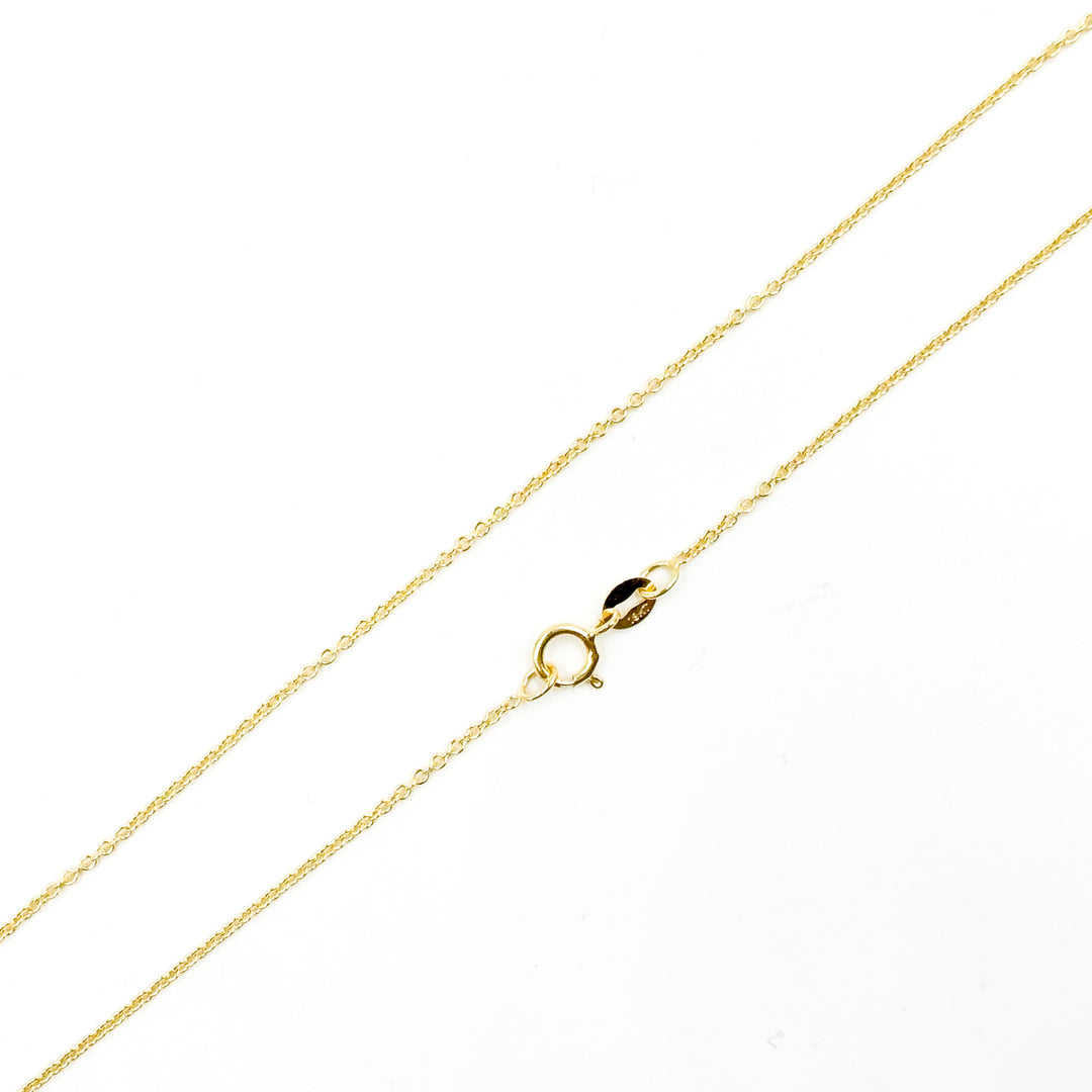 030RFLG18K. 18K Solid Yellow Gold Cable Link Chain