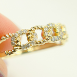 Load image into Gallery viewer, 14K Solid Gold Chain Diamond Ring. RAC01182
