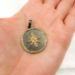 Load image into Gallery viewer, DP755. Diamond Sterling Silver Round Star Pendant
