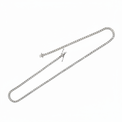NFP71363. 14K Solid Gold Diamond Tennis Necklace