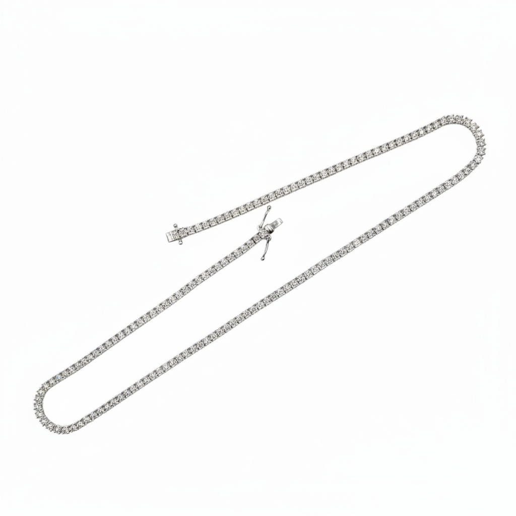 NFP71363. 14K Solid Gold Diamond Tennis Necklace